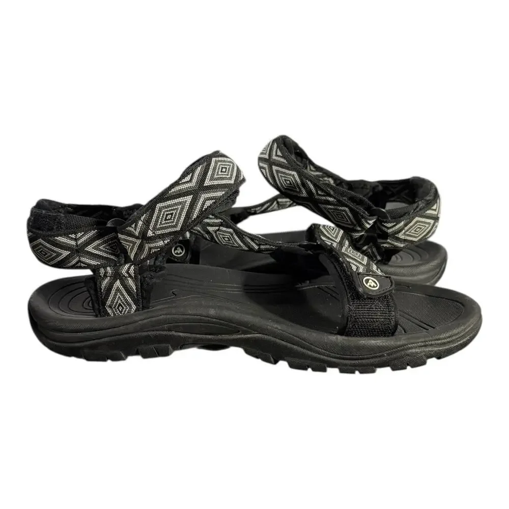 Atika Men’s Outdoor Hiking Sport Sandals Black Pattern AM1 Size 8 (EU 40)